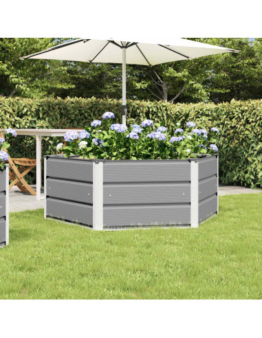 Fioriera Grigio chiaro 129 x 129 x 45 cm Acciaio