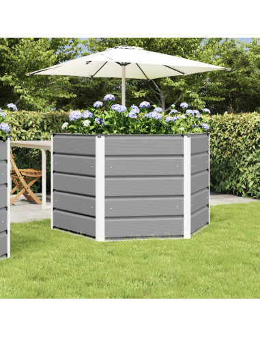 Fioriera Grigio chiaro 129 x 129 x 75 cm Acciaio