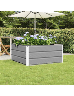 Fioriera Grigio chiaro 100 x 100 x 45 cm Acciaio