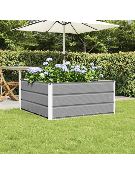 Fioriera Grigio chiaro 100 x 100 x 45 cm Acciaio