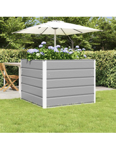 Fioriera Grigio chiaro 100 x 100 x 75 cm Acciaio