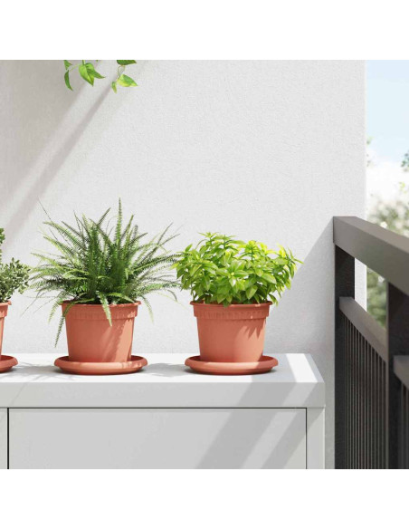 Vaso Rotondo per Fiori 24 pcs Rosso Mattone Ø 12,5 x 10 cm