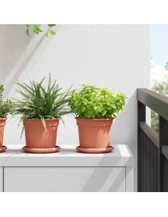 Vaso Rotondo per Fiori 24 pcs Rosso Mattone Ø 15 x 12 cm