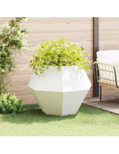 Fioriera Bianco 100 x 100 x 80 cm Acciaio