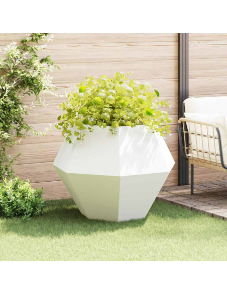 Fioriera Bianco 100 x 100 x 80 cm Acciaio