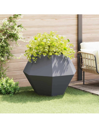Fioriera Antracite 100 x 100 x 80 cm Acciaio