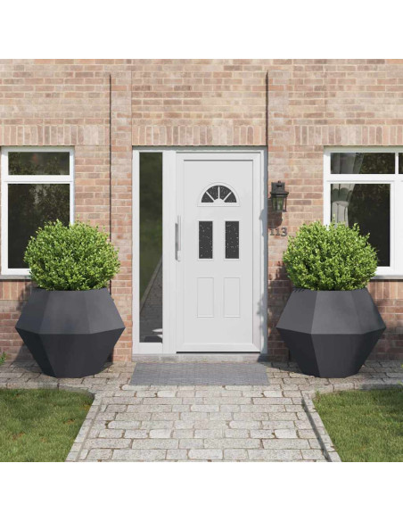 Fioriera 2 pcs Antracite 100 x 100 x 80 cm Acciaio