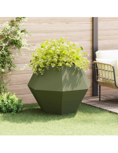 Fioriera Verde oliva 100 x 100 x 80 cm Acciaio