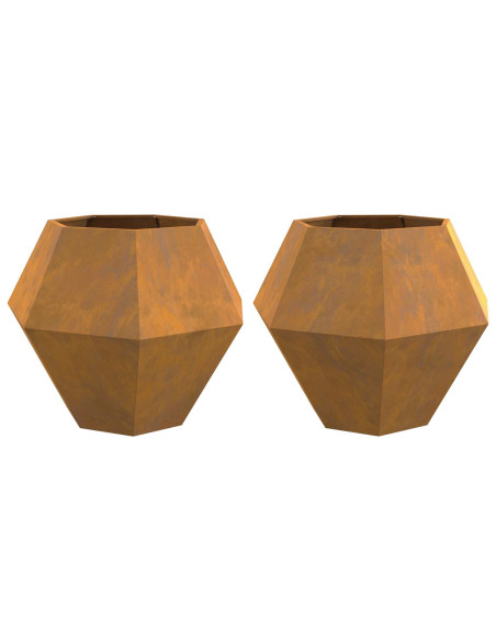 Fioriera 2 pcs Ruggine 100 x 100 x 80 cm