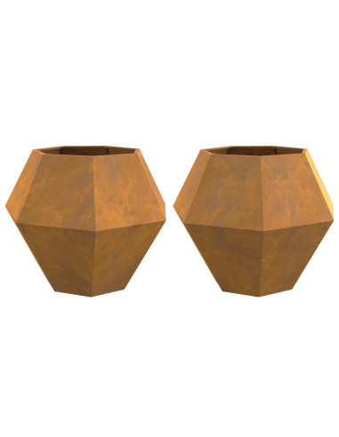 Fioriera 2 pcs Ruggine 100 x 100 x 80 cm