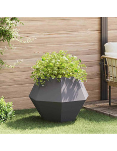 Fioriera Nero 75 x 75 x 60 cm Acciaio