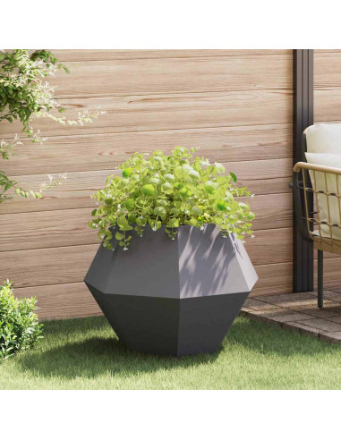 Fioriera Nero 75 x 75 x 60 cm Acciaio