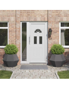 Fioriera 2 pcs Nero 75 x 75 x 60 cm Acciaio