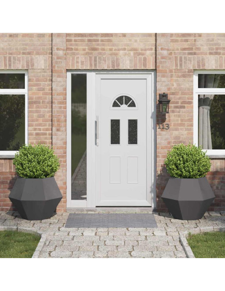 Fioriera 2 pcs Nero 75 x 75 x 60 cm Acciaio