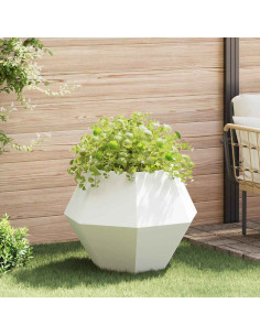 Fioriera Bianco 75 x 75 x 60 cm Acciaio