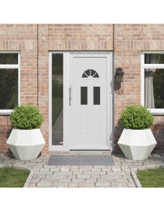 Fioriera 2 pcs Bianco 75 x 75 x 60 cm Acciaio