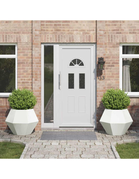 Fioriera 2 pcs Bianco 75 x 75 x 60 cm Acciaio