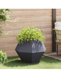 Fioriera Antracite 75 x 75 x 60 cm Acciaio 2