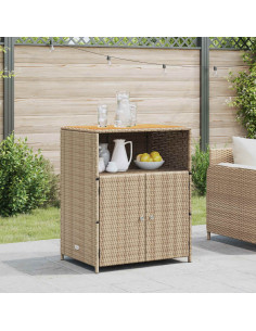 Armadietto Beige 70 x 50 x 87 cm Poliestere e Rattan Roly