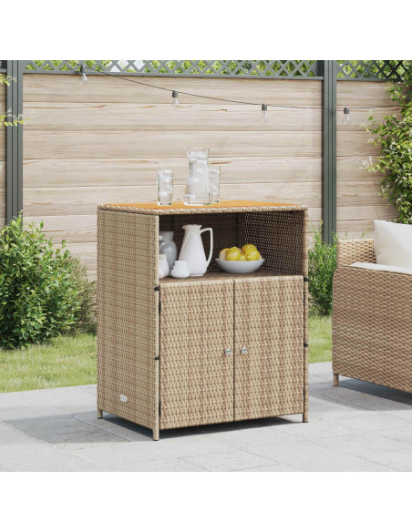 Armadietto Beige 70 x 50 x 87 cm Poliestere e Rattan Roly