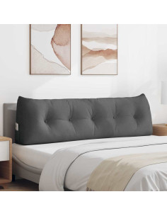 Cuscino per Schiena Grigio scuro 160 x 24 x 50 cm Tessuto