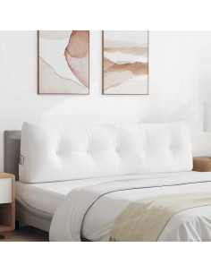 Cuscino per Schiena Bianco 160 x 24 x 50 cm Tessuto