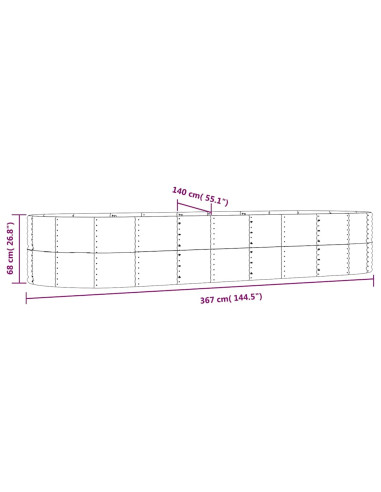 Letto Giardino Acciaio Zincato 367x140x68cm Antracite
