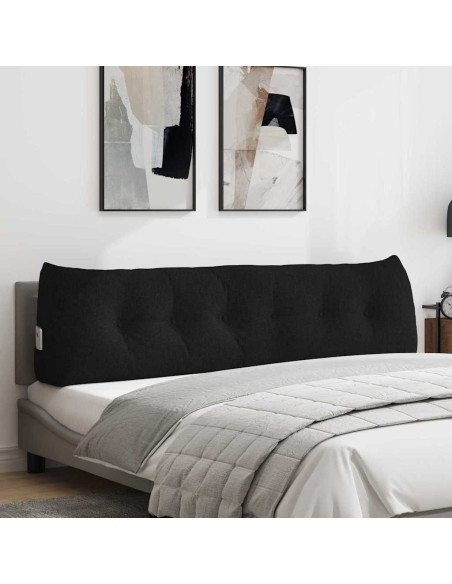 Cuscino per Schiena Nero 180 x 24 x 50 cm Tessuto