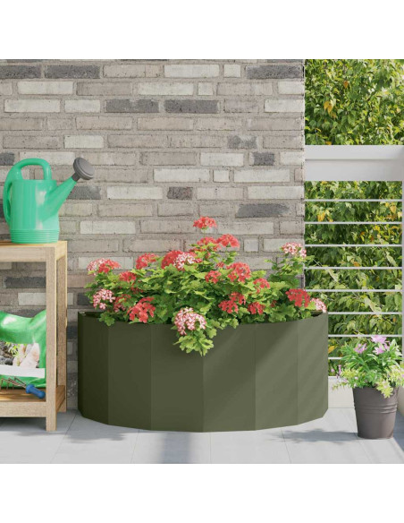 Fioriera Verde oliva 90 x 45 x 35 cm Acciaio