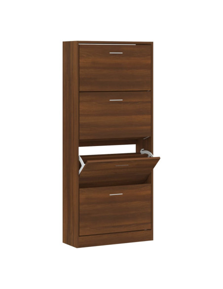 Scarpiera Rovere Marrone 63x24x147 cm in Legno Multistrato