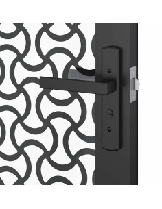 Porta in vetro Traforo Nero 76 x 3.5 x 201.5 cm Alluminio