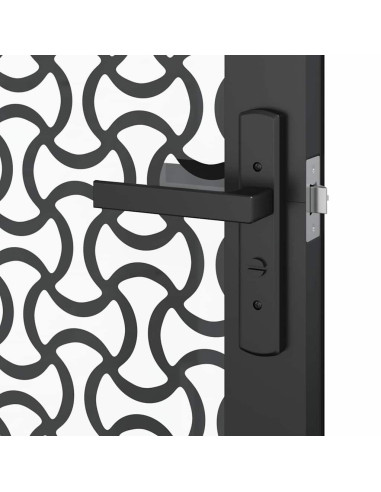 Porta in vetro Traforo Nero 76 x 3.5 x 201.5 cm Alluminio