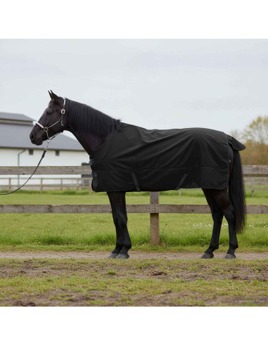 Coperta per Cavalli Verde Scuro e Nero 75 cm Poliestere