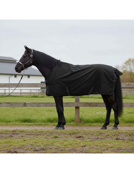 Coperta per Cavalli Verde Scuro e Nero 155 cm Poliestere
