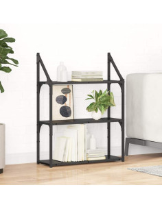 Scaffale da parete Rovere Nero 60 x 21 x 78,5 cm