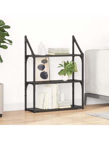 Scaffale da parete Rovere Nero 60 x 21 x 78,5 cm