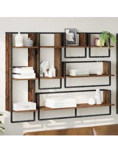 Set mensole da parete 6 pcs Legno vecchio 100 x 25 x 30 cm