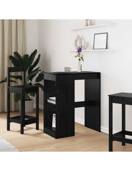 Tavolo da bar con lo scaffale Rovere Nero 90 x 47.5 x 103.5 cm