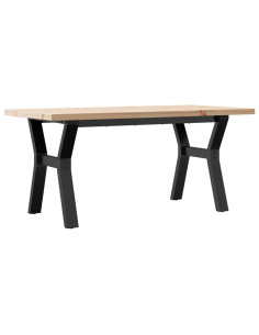 Tavolino Salotto Telaio a Y 100x50x45,5 cm Legno Pino e Acciaio