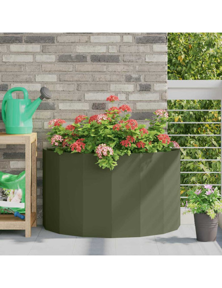 Fioriera Verde oliva 90 x 45 x 50 cm Acciaio