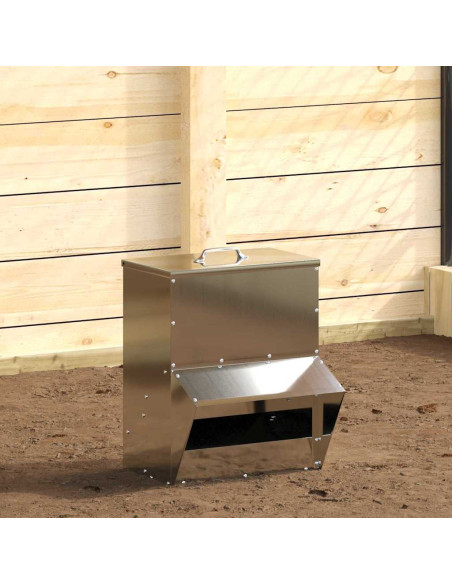 Feeder per pollo Argento 20 x 25 x 35 cm Acciaio zincato