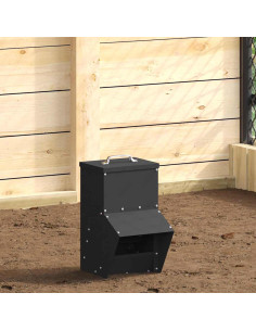 Feeder per pollo Nero 20 x 25 x 35 cm Acciaio laminato a freddo