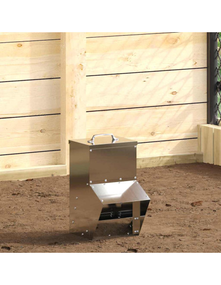Feeder per pollo Argento 20 x 25 x 35 cm Acciaio zincato