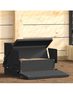 Mangiatore a Pedale per Pollo Nero 50 x 40 x 29 cm 2