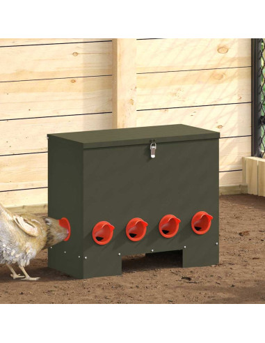 Feeder per pollo 2 pcs Verde oliva 60,5 x 29 x 51 cm