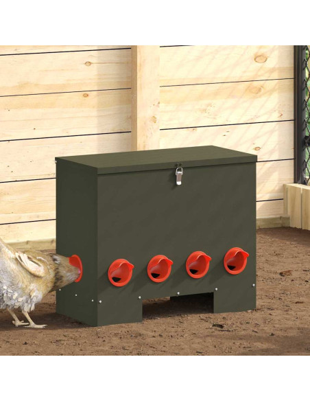 Feeder per pollo 2 pcs Verde oliva 60,5 x 29 x 51 cm