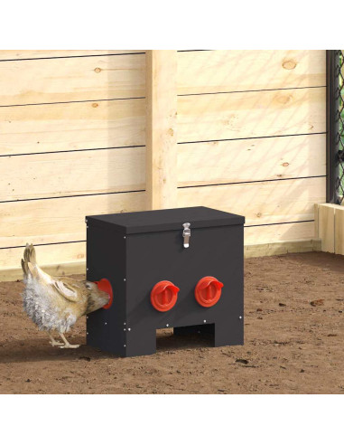 Feeder per pollo 2 pcs Nero 40,5 x 25 x 38 cm
