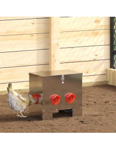 Feeder per pollo 2 pcs Argento 40,5 x 25 x 38 cm 2