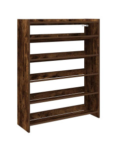 Scarpiera Rovere Fumo 80x25x100 cm in Legno Multistrato