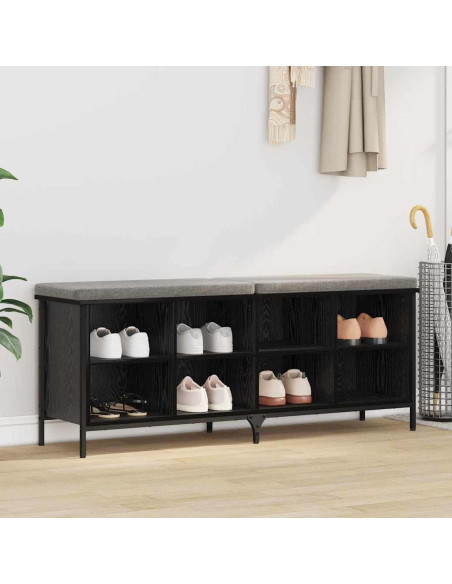 Mobile per scarpe con lo scaffale Rovere Nero 131 x 35 x 50 cm